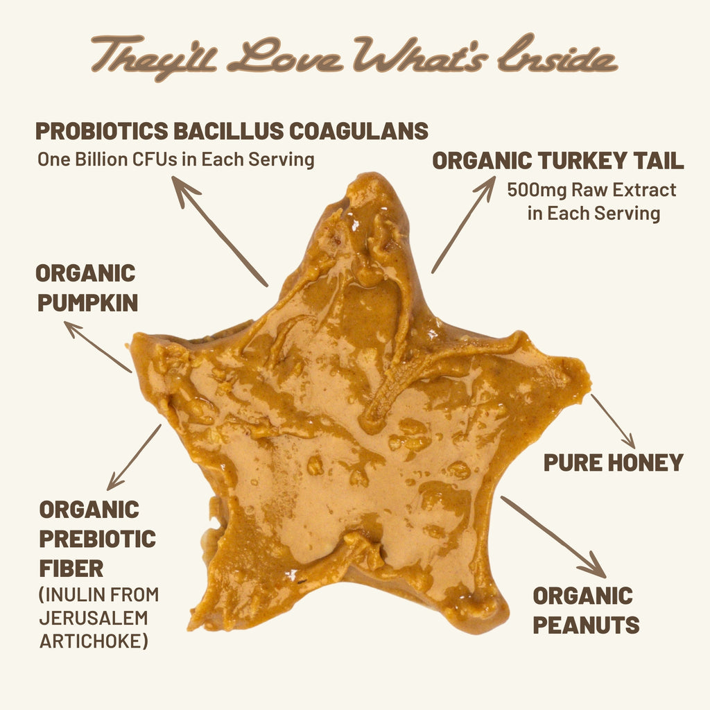 Dogs Love Peanut Butter · Probiotic Gut Support