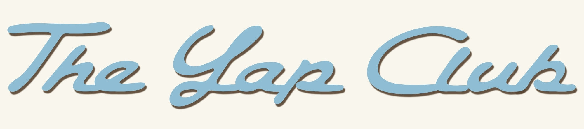 Logo of 'The Yap Club' with a light blue color on a white background